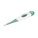 Badabulle Thermomètre digital (voie buccale, rectale et à l'aisselle), 10 secondes chrono, Embout flexible, Mémorise température, Température à 0,1°C près