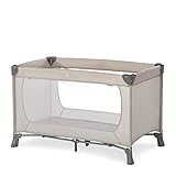 hauck Lit Parapluie Dream N Play 120 x 60 cm - Pour Bébés et Enfants de la Naissance à 15 kg, Léger, Pliage Compact, Sac de Transport et Fond Pliable Inclus, Beige - 1 Unité (Lot de 1)