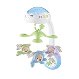 Fisher-Price - Mobile Doux Rêves Papillon - Veilleuse avec Projection de Lumière - 3 Peluches, 3 Modes Audio - Adapté aux Bébés - Cadeau de 0 à 5 mois, CDN41