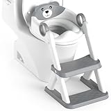 Rabb 1st Reducteur Toilette Enfant, Siège de Toilette pour Enfants Garçons et Filles, 2 en 1 Rehausseur Filles Garçons, Coussin Non-éclaboussures et Antidérapant, Tabouret d'escalier