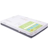 PEKITAS Matelas berceau hybride réversible, 48 x 78 cm, 8 cm d' épaisseur, housse amovible lavable, dureté ferme, respirant et anti-étouffement