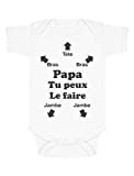 Green Turtle T-Shirts Body Bébé Papa Cadeau Naissance Cadeau Futur Papa Fête des Pères Bébé Humour 0-3 Mois Blanc