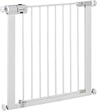 Safety 1st SecureTech Gate, Barrière Escalier Enfant à Pression, 73-80 cm (max. 136 cm), Barrière de Sécurité Enfant, Ouverture d'une Main, Sans vis ni Perçage, Double Verrouillage, Blanc