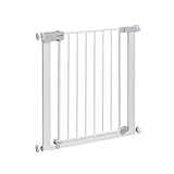 Safety 1st Auto Close Gate, Barrière de sécurité enfant Safety 1st, 73-80 cm (max. 136 cm), Barrière escalier enfant à pression, Ouverture d'une main, Sans vis ni perçage, Double verrouillage, Blanc