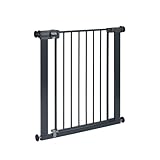 Safety 1st Easy Close Metal Gate, Barrière escalier enfant à pression 73-80 cm (max 108 cm), Barrière de sécurité enfant facile à fermer d'une main, Sans vis ni perçage, Double verrouillage, Noir