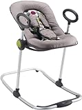 BÉABA, Transat Up & Down I, Transat Réglable par Simple Pression, 4 Hauteurs, 3 Inclinaisons, Unisexe pour Bébé et Enfants, Réducteur de Naissance, Ultra Confortable, Noir/Gris
