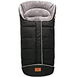 Miracle Baby Chancelière Universelle pour Poussettes Lits Bébé, Chanceliere Bebe Poussette Hiver Chaud Imperméable, en Polaire, Amovible, Antidérapant (Noir)