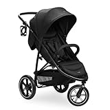 hauck Poussette 3 Roues Rapid 3 Air, Jusqu'à 22 kg, Roues Pneumatiques, Suspensions, Pliable, Compact, Protection UV 50+, Inclinable dès la Naissance, Guidon Réglable, Panier jusqu'à 3 kg, Noir