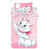 Marie Aristochats Parure de lit Bébé 100% Coton Housse de couette 100x135 cm + Taie 40x60 cm