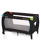 hauck Lit Parapluie Sleep N Play Go Plus 120 x 60 cm - Pour Nouveau-Né Jusqu'à 15 kg - Avec Roulettes et Accès Latéral, Sac de Transport - Multicolor Black