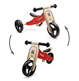 Porteur Draisienne Évolutive En Bois Funbee 2 en 1 - Position Porteur 3 Roues ou Draisienne 2 Roues - Assise Ajustable - Roues En Caoutchouc - Dès 18 mois - D'arpèje - OFUN539