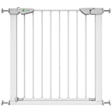 VOUNOT® Barrière de Sécurité Extensible 75-84cm Fermeture Auto et Magnétique sans Perçage Barrière à Pression pour Bébé et Chiens pour escaliers et Porte Hauteur 74cm Métal Blanc