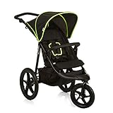hauck Poussette 3 Roues Runner, Grandes Roues Pneumatiques, Jusqu'à 22 kg, Pliable, Position Allongée, Guidon Réglable, Panier XL Jusqu'à 3 kg, Noir Néon Jaune