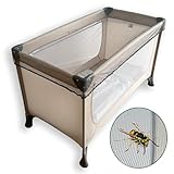 Zamboo Moustiquaire Lit Bebe, Filet Anti-Moustique pour Lit Parapluie, Cododo, Berceau et Parc Bébé - Universel, Mailles Fines, Résistant et Lavable - Gris