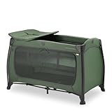 hauck Lit Parapluie Bebe Play N Relax Center, Inclus Niveau pour Nouveau-Né, Table à Langer, Sac de Transport, Ouverture Latérale XL, Pliable, Compact, de la Naissance à 15 kg - Vert Foncé