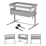 Bebeconfort Zina Berceau Bebe & Cododo, 0-6 Mois (0-9 kg), Berceau Pliable, 5 Positions de Hauteur Réglables, Matelas Inclinable, Facile à installer, Mineral Grey