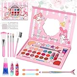 Aomig Kit de Maquillage Enfant - 37 Pièces Jouet Filles, Lavable, Sûr et Non Toxique - Coffret Palette Cadeau de Noël et Anniversaire