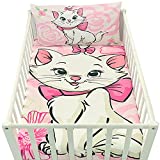 Marie Aristochats Housse de Couette Bebe 100x135cm et taie d'oreiller 40x60cm | Parure de lit Bebe pour lit 60x120 ou 70x140cm | Linge de lit Disney pour Tout-Petits