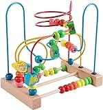 jacootoys Labyrinthe de Perles en Bois Animal Circuits de Motricité Roller Coaster Educatif Jouets Enfant Garcon Fille Cadeau