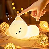 Veilleuse Enfant Chat,Veilleuse Bébé,Veilleuse Bebe Enfant Rechargeable,Veilleuse Bébé LED Portable Fille Adulte Garcon,Lampe Veilleuse Tactile Silicone Portable,Cadeau Bebe Fille Lumineux,Kawaii Deco