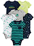 Simple Joys by Carter's bodies à manches courtes -lot de 6 - Bebe Fille -multicolore (Bleu marine/turquoise) - 12 mois