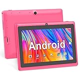 Haehne Tablette 7 Pouces Android, Tablette Tactile 5.0 Quad Core Tablet PC, 1Go RAM 8Go ROM, Double Caméras, WiFi, Bluetooth, Rose