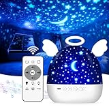 Diboniur Veilleuse Bébé Projecteur Ciel Etoile Plafond, 22 Films Veilleuse Enfant Projecteur, Veilleuse Musicale et Lumineuse, 360°Rotation et Telecommandé, Lampe Projecteur Enfant Deco Chambre